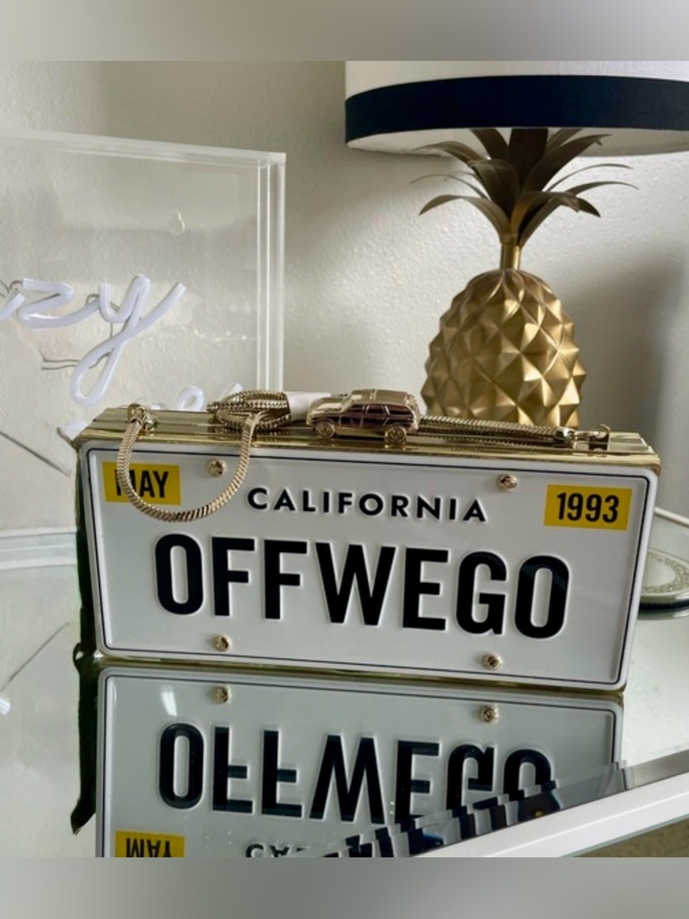 Kate Spade Clutch "Off We Go" California License Plate Clutch Collector’s Item - Picture 2 of 12